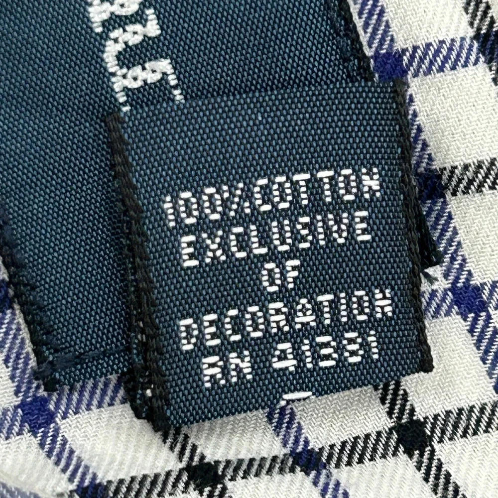 Ralph Lauren Shirt Mens 6XB Big White Navy Check Classic Fit Long Sleeve Pony